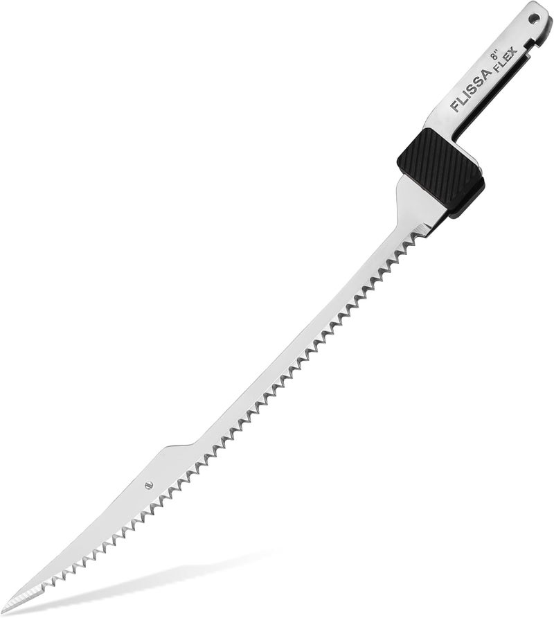 FLISSA Replacement 8" Flex Blade for Electric Fillet Knife in Polished Stainless Steel, Premium Razor Sharp Blade with Reciprocating Construction for Fishing, Filleting, and Cutting - Image 1